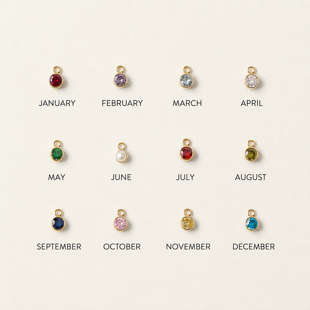 Calendar Stone Charms